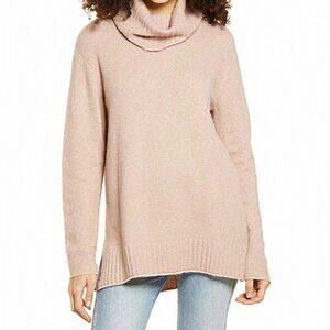 BP  XS Cozy Longline‎ Turtleneck Pink Adobe Oversized Sweater Size X-Small